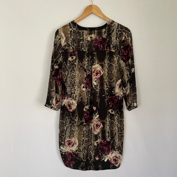DR2 Size Small Rose Snakeskin Print Tunic Dress - Picture 5 of 9